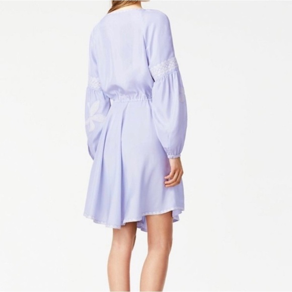 Tory Burch Sadie Floral Applique Dress French Lavender Long Sleeves - Picture 2 of 14